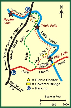 DuPont State Forest Waterfalls Trail - Near Lake Lure, NC
